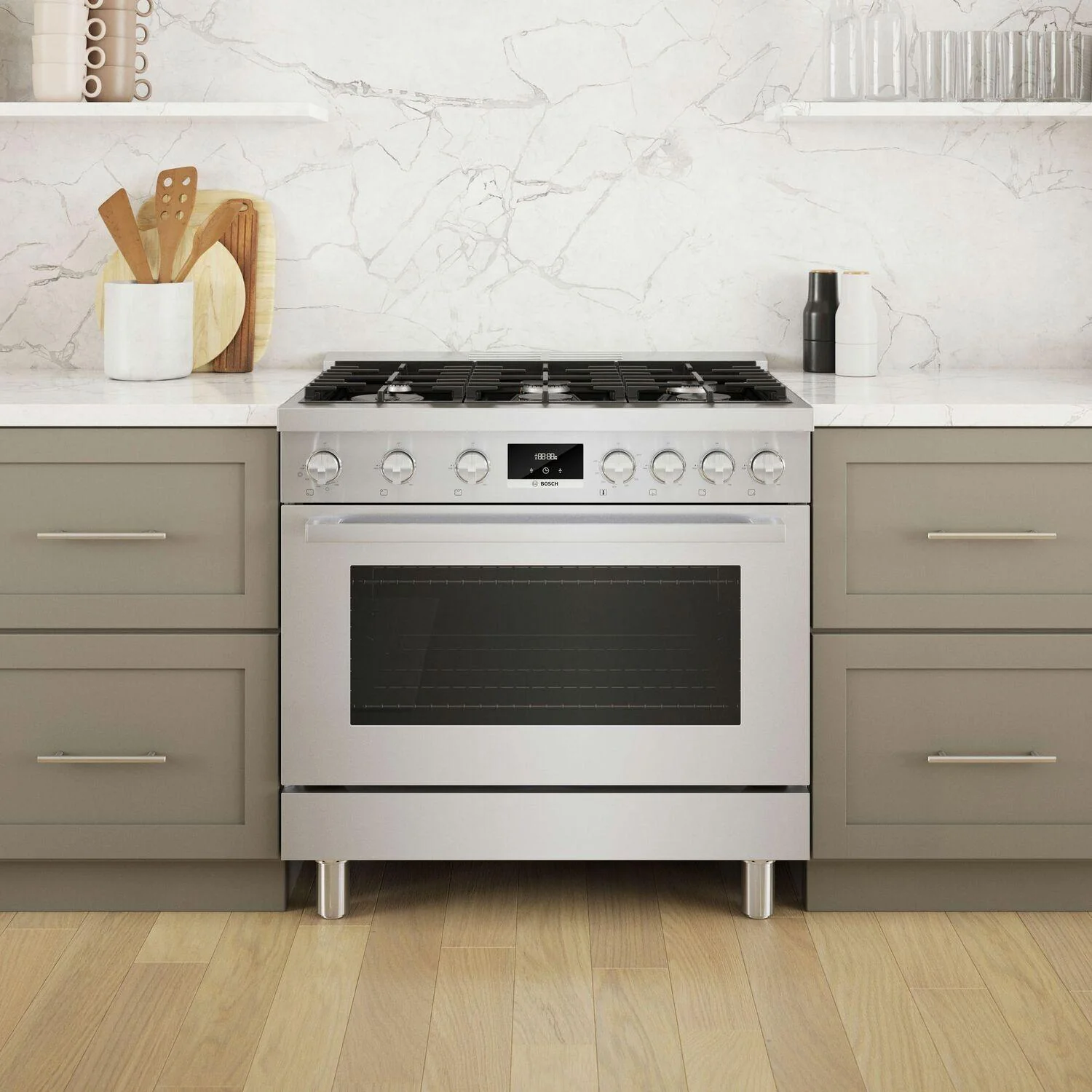 Bosch HGS8655UC 800 Series, Gas freestanding range, 36'', Stainless steel - Image 2