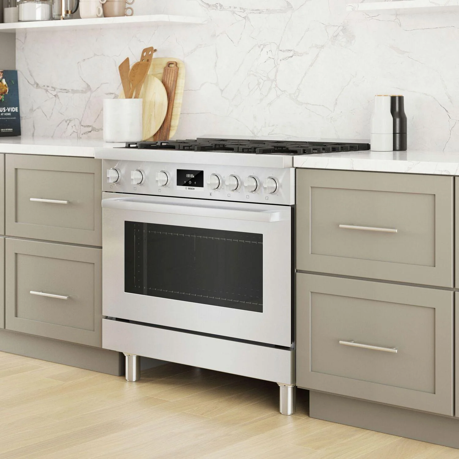 Bosch HGS8655UC 800 Series, Gas freestanding range, 36'', Stainless steel - Image 3
