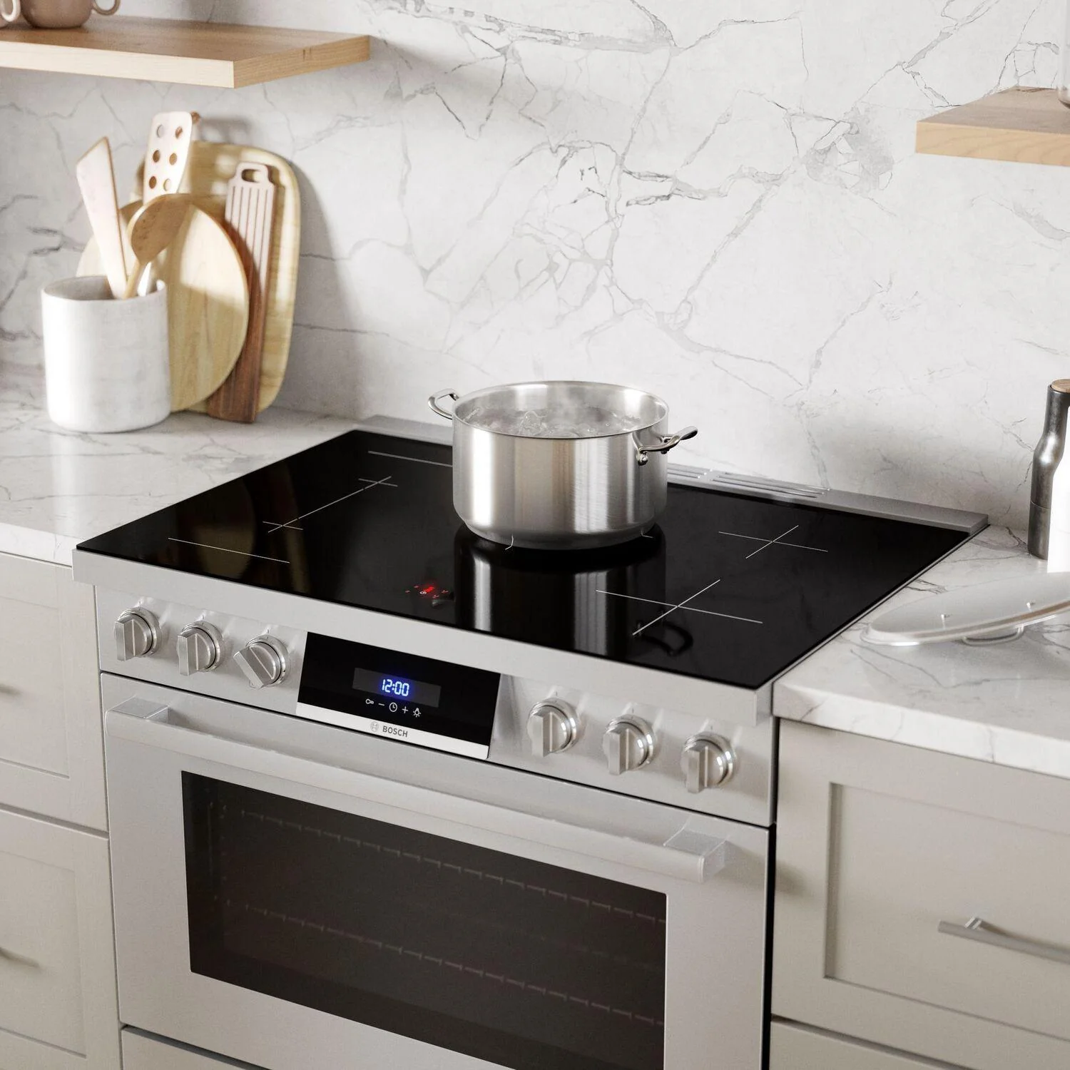 Bosch HIS8655U 800 Series, Induction freestanding range cooker, 36'', Stainless steel - Image 2
