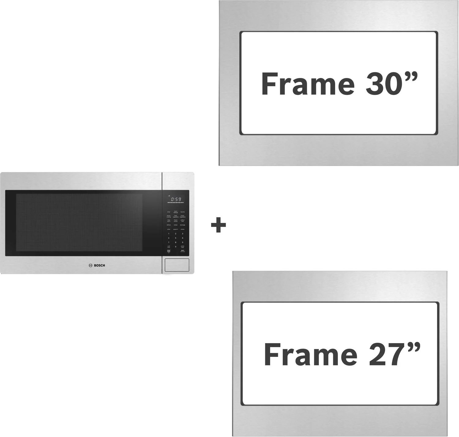 Bosch HMB30155UC 300 Series, Built-In Microwave, 24'', Door Hinge: left, Stainless steel - Image 7