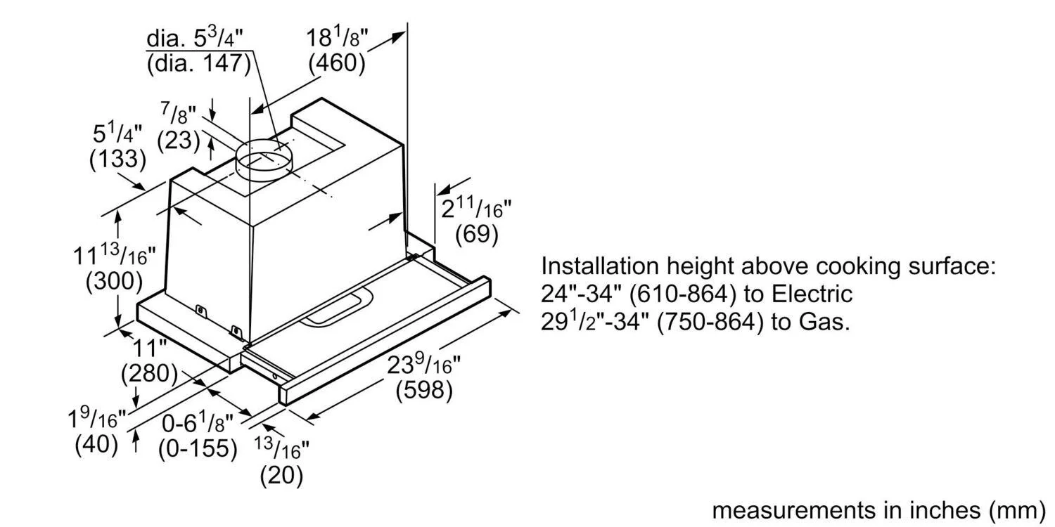 Bosch HUI54452UC 500 Series, telescopic cooker hood, Stainless steel - Image 16