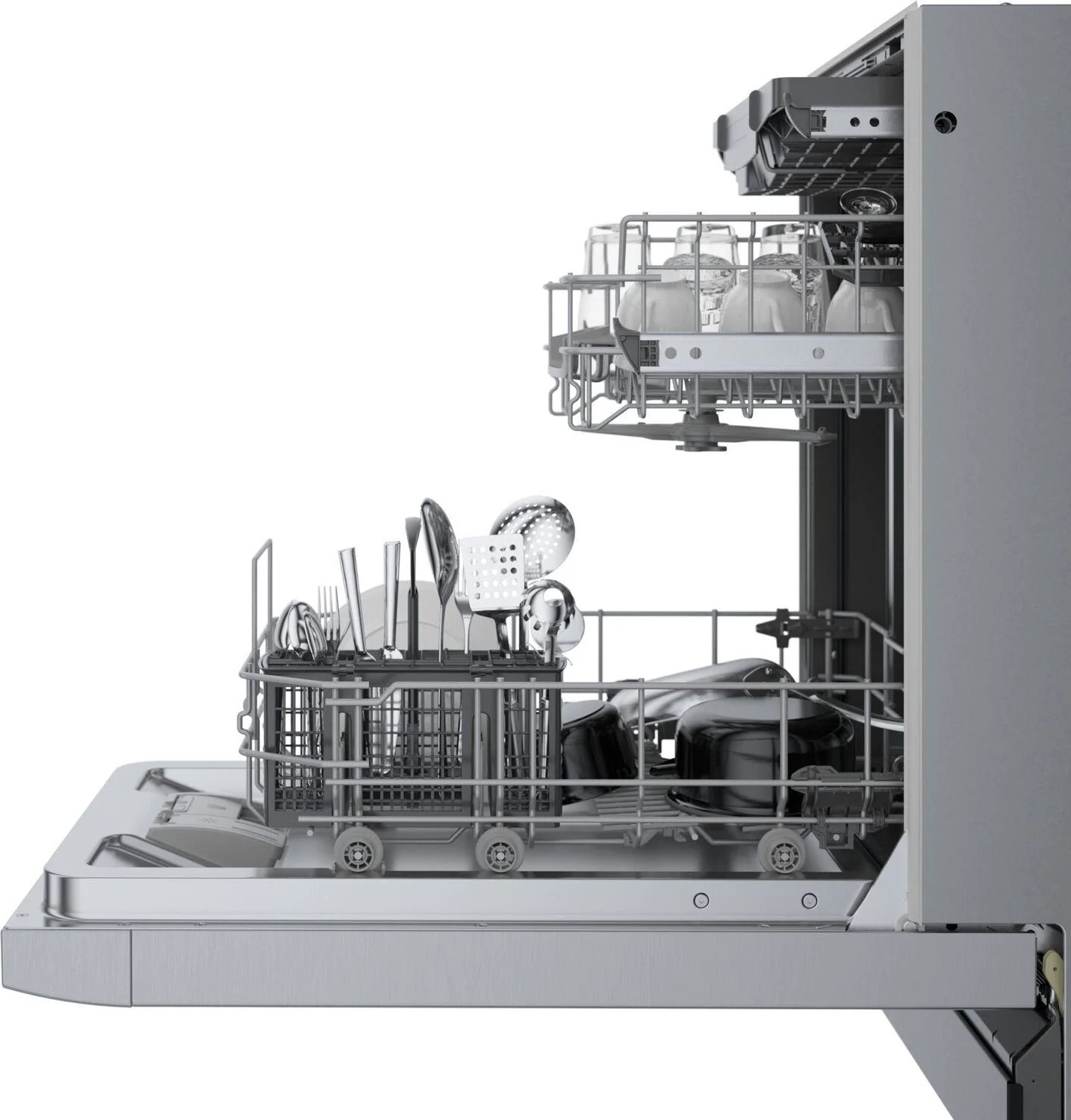 Bosch SPE53C55UC 300 Series, built-under dishwasher, 17 3/4'', Brushed steel anti-fingerprint - Image 3