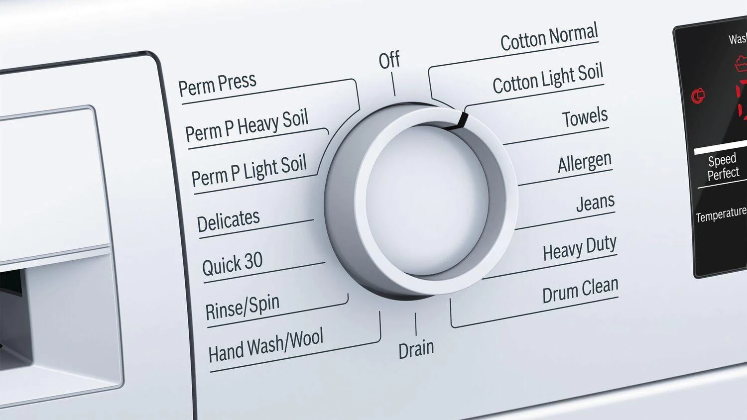 300 Series Washer - 208/240V, Cap. 2.2 cu.ft., 15 Cyc.,1,400 RPM, 54 dBA White/Door, ENERGY STAR - Image 4