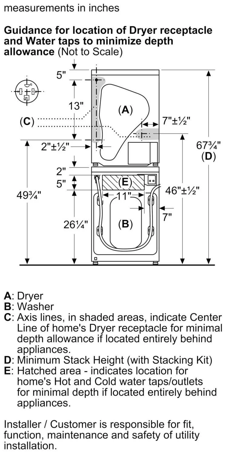 Bosch WGA12400UC 300 Series Compact Washer , White - Image 18