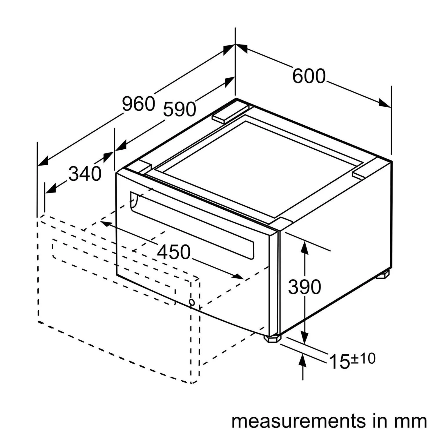 Bosch WTZPW2XD Dryer platform with pull-out - Image 2