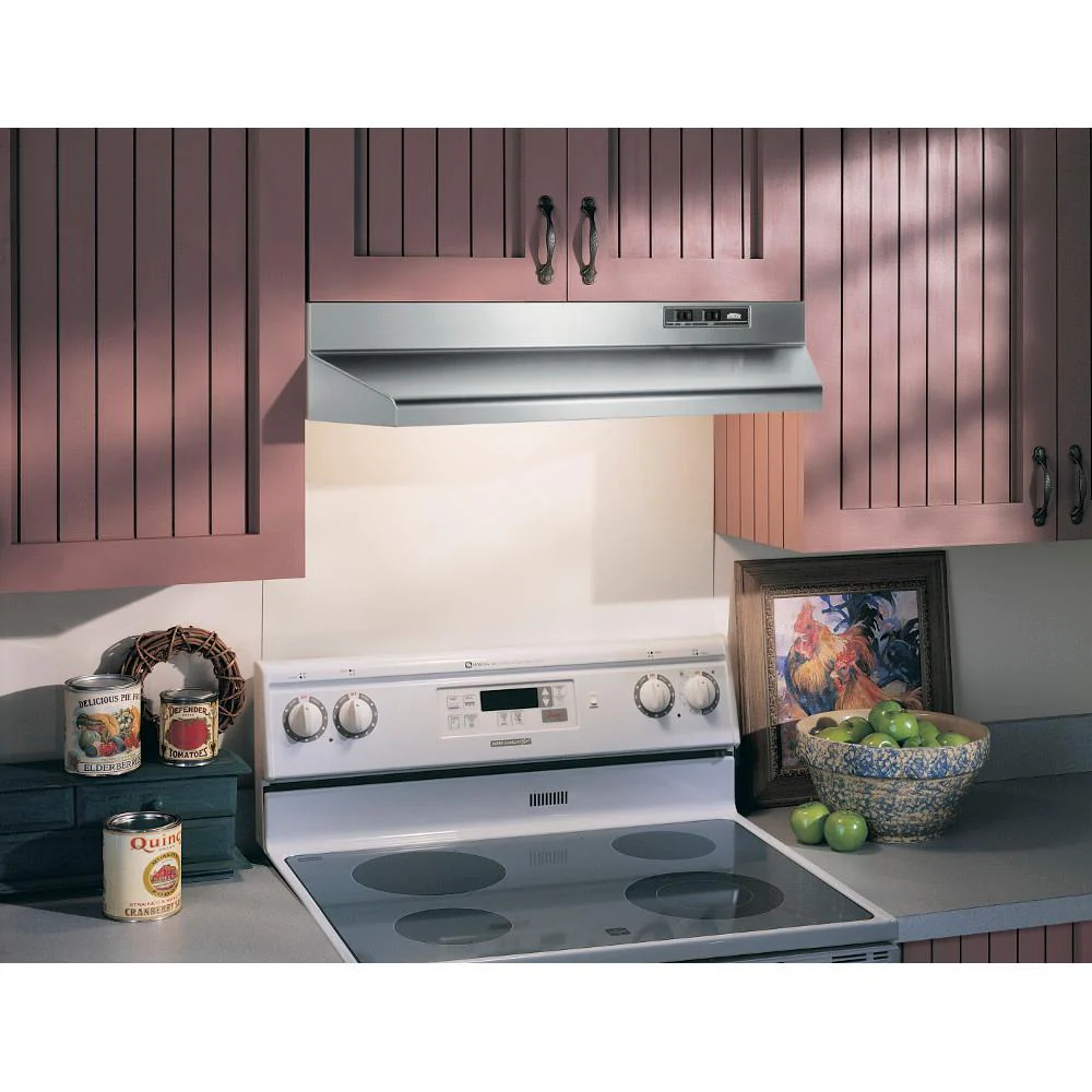Broan® 30-Inch Ducted Under-Cabinet Range Hood, 210 MAX Blower CFM, Stainless Steel - Image 2