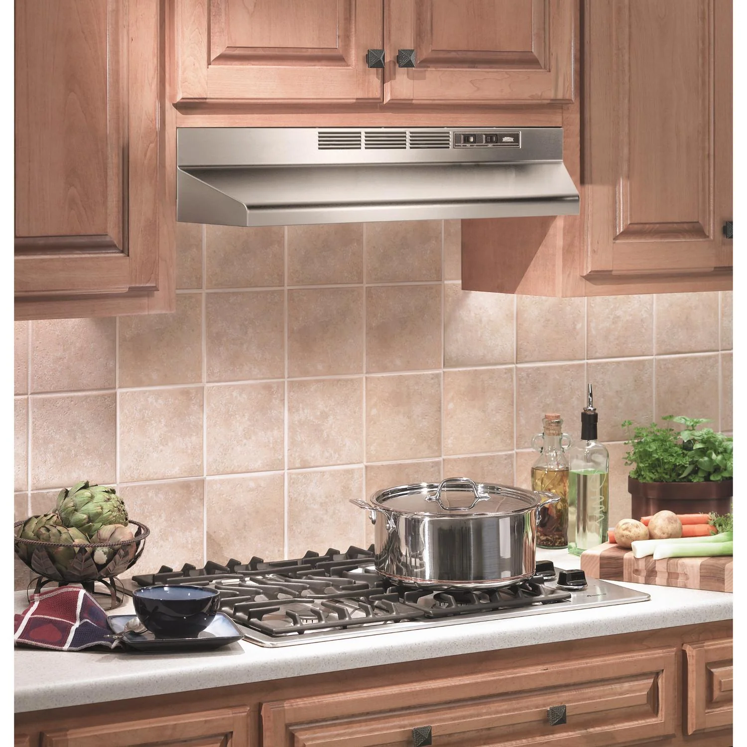 Broan® 42-Inch Ductless Under-Cabinet Range Hood, Stainless Steel - Image 2