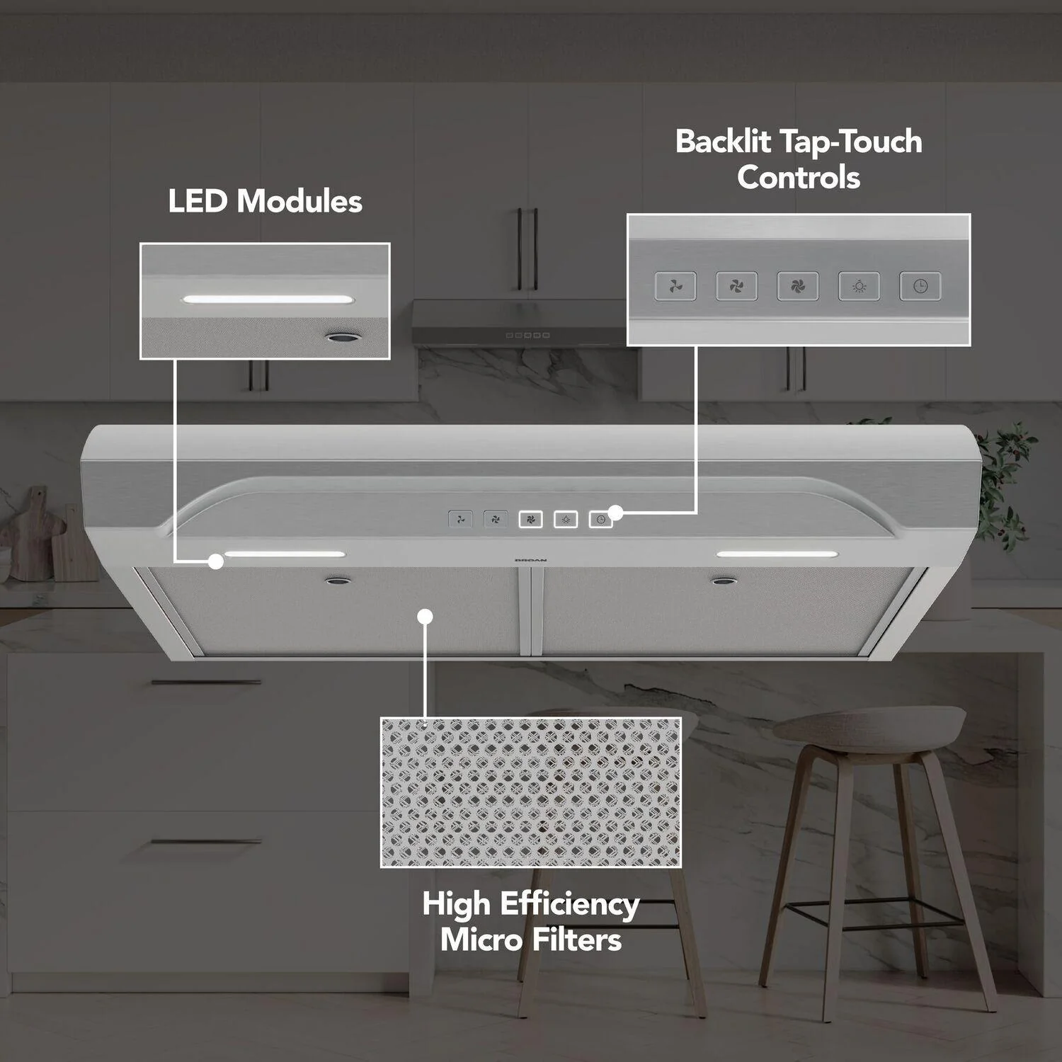 Broan ALT2303SS Alta 30-Inch 350 MAX Blower CFM 1.5 Sones Stainless Steel Range Hood - Image 2