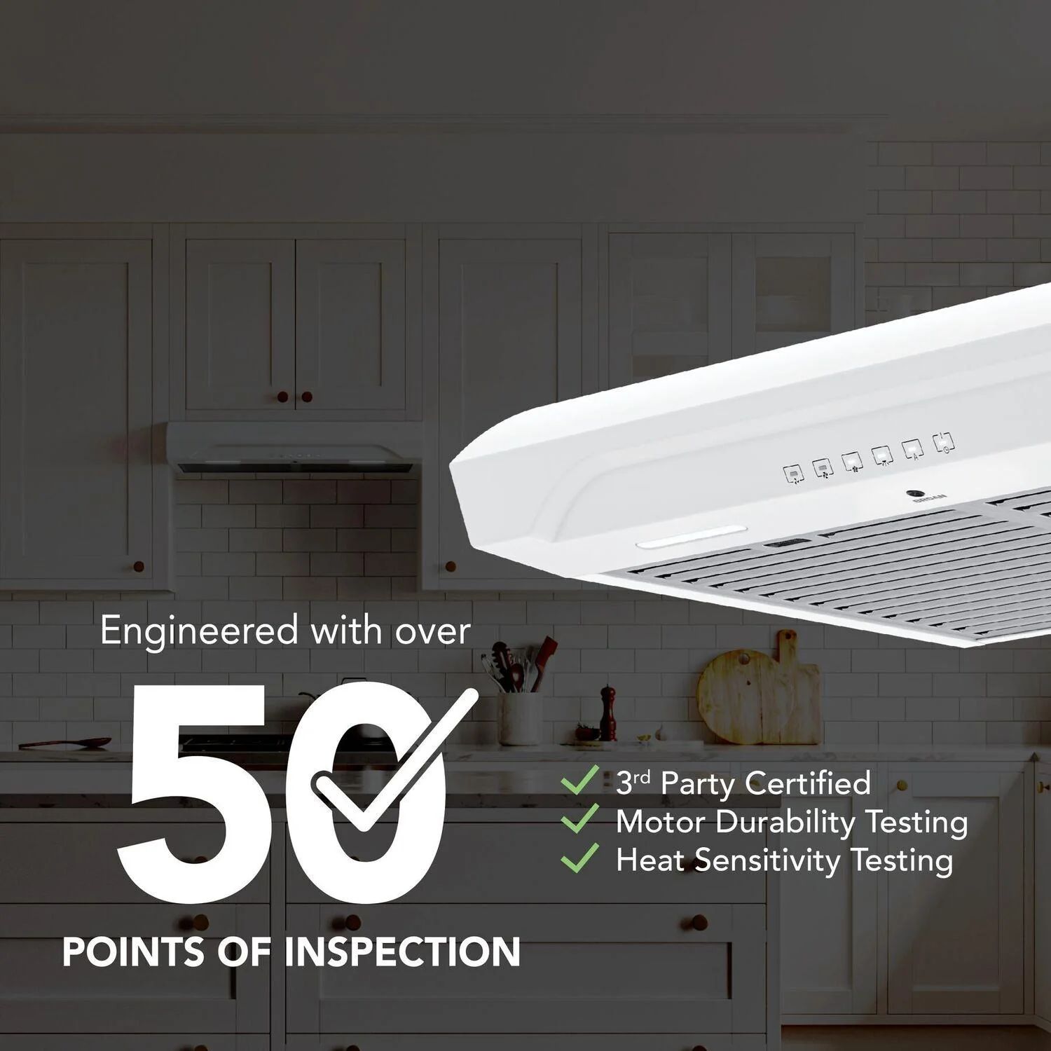 Broan ALT3304WW Alta 30-Inch 490 MAX Blower CFM 1.1 Sones White Range Hood - Image 5