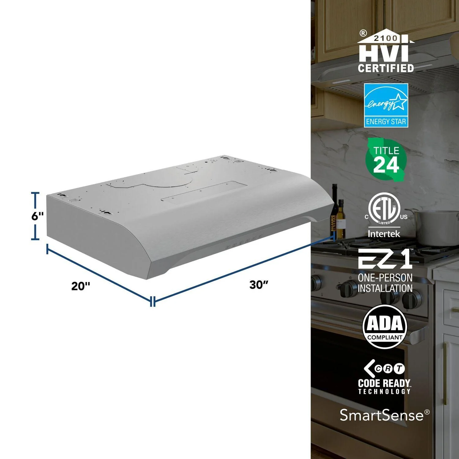 Broan ALT4306SS Alta 30-Inch 640 MAX Blower CFM 0.8 Sones Stainless Steel Range Hood - Image 10