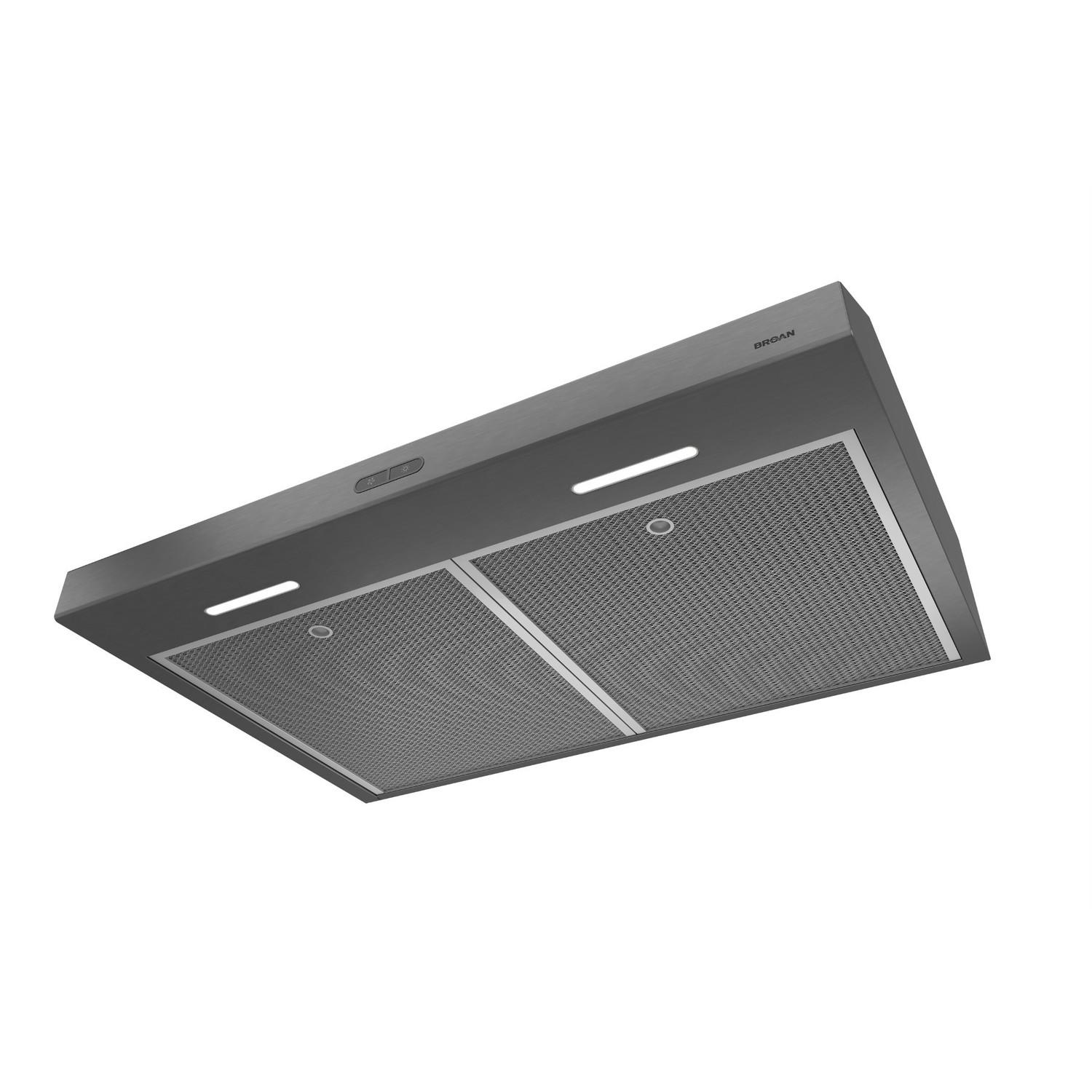 Broan® Glacier 36-Inch Convertible Under-Cabinet Range Hood, 375 Max Blower CFM, Black Stainless Steel - Image 5