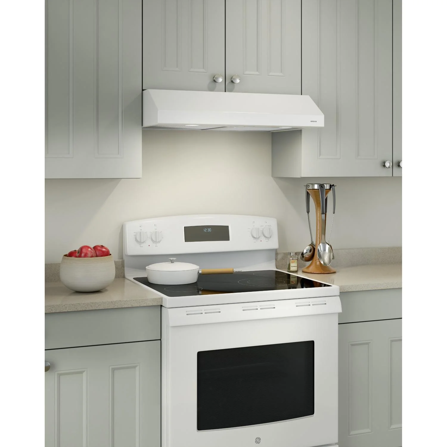 Broan BCSD136WW Glacier 36-Inch 300 Max Blower CFM 5 Sones White Range Hood - Image 2