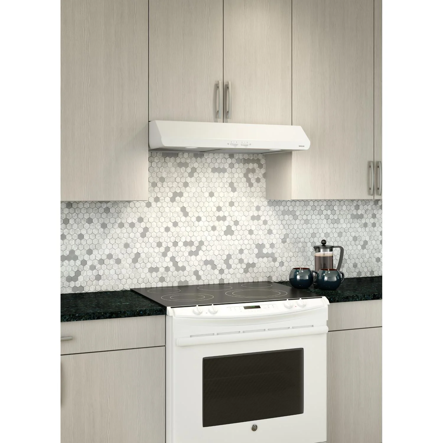 Broan 30-Inch 300 Max Blower CFM 5.0 Sones White Range Hood - Image 2