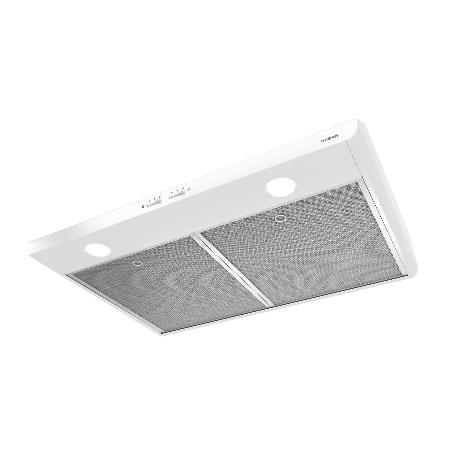 Broan 30-Inch 300 Max Blower CFM 5.0 Sones White Range Hood - Image 5