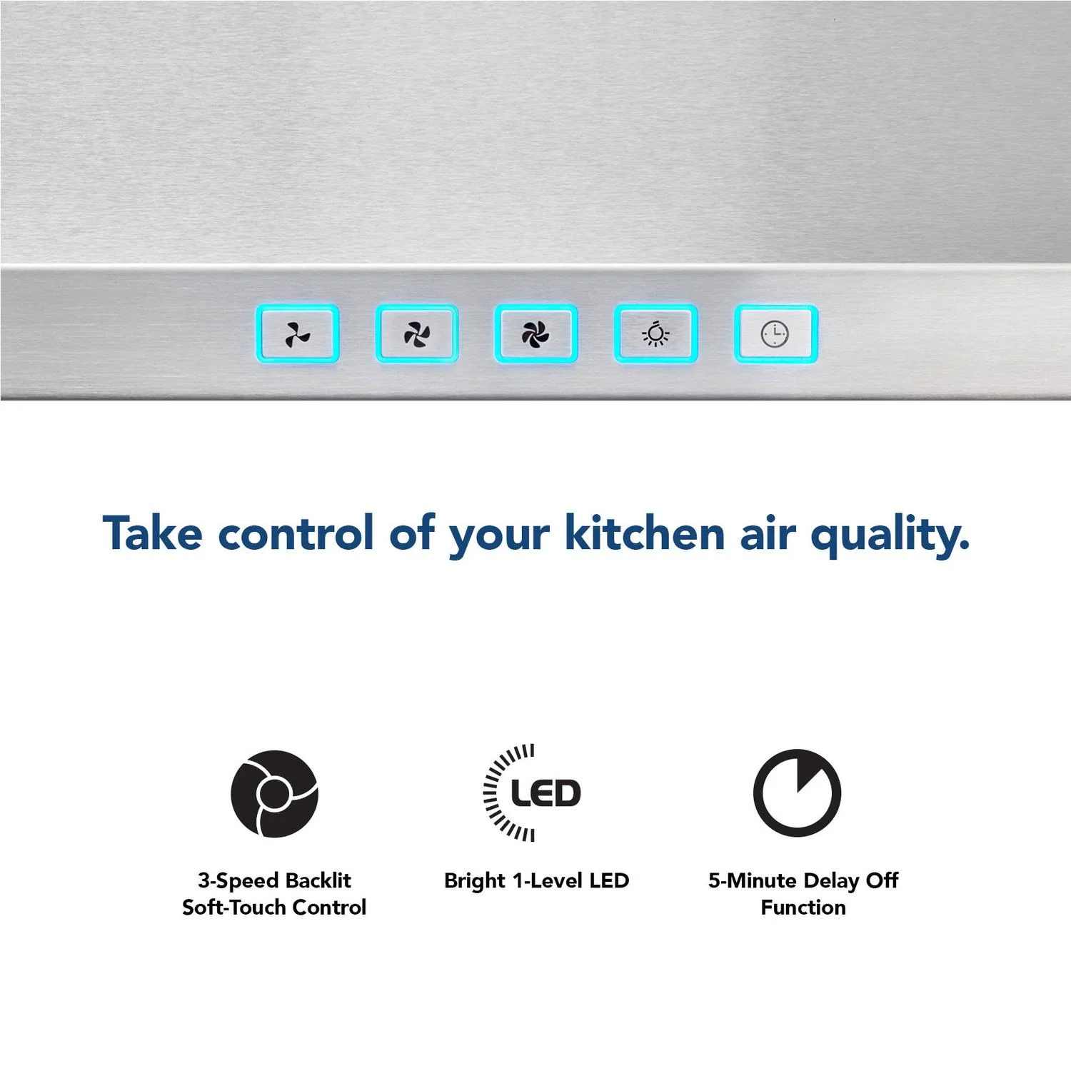 BWP1304SS Broan® 30-Inch Convertible Wall-Mount Pyramidal Chimney Range Hood, 450 Max CFM, Stainless Steel - Image 5