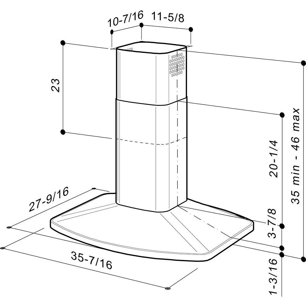 E5490SS Broan® 35-7/16-Inch x 27-9/16-Inch Convertible Island Chimney Range Hood, 550 Max Blower CFM - Image 3