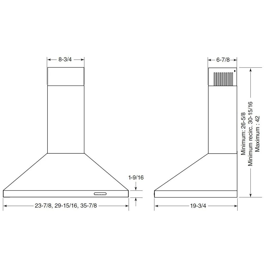 EW4830SS Broan® Elite EW48 Series 30-Inch Pyramidal Chimney Range Hood, 460 Max Blower CFM, Stainless Steel - Image 6
