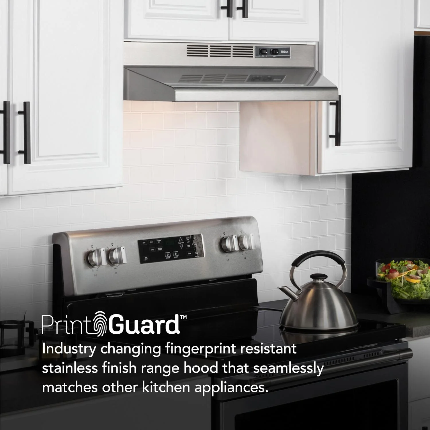 F4030SF Broan® 30-Inch Convertible Under-Cabinet Range Hood, Stainless Finish with PrintGuard, 230 MAX Blower CFM - Image 2