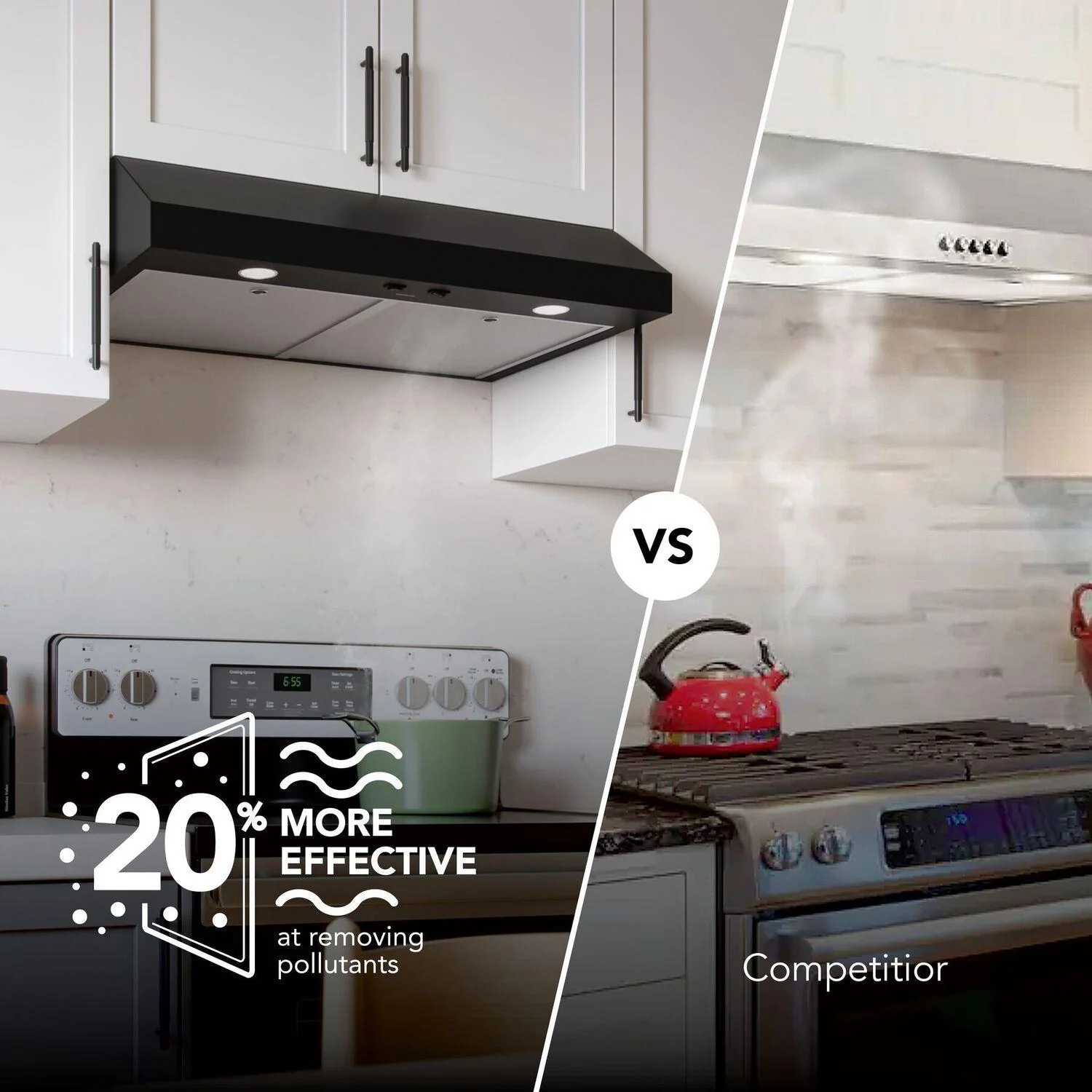 GLA1303BL Broan-NuTone 30-Inch Under Cabinet Range Hood, ENERGY STAR, 350 Max Blower CFM, Black - Image 3