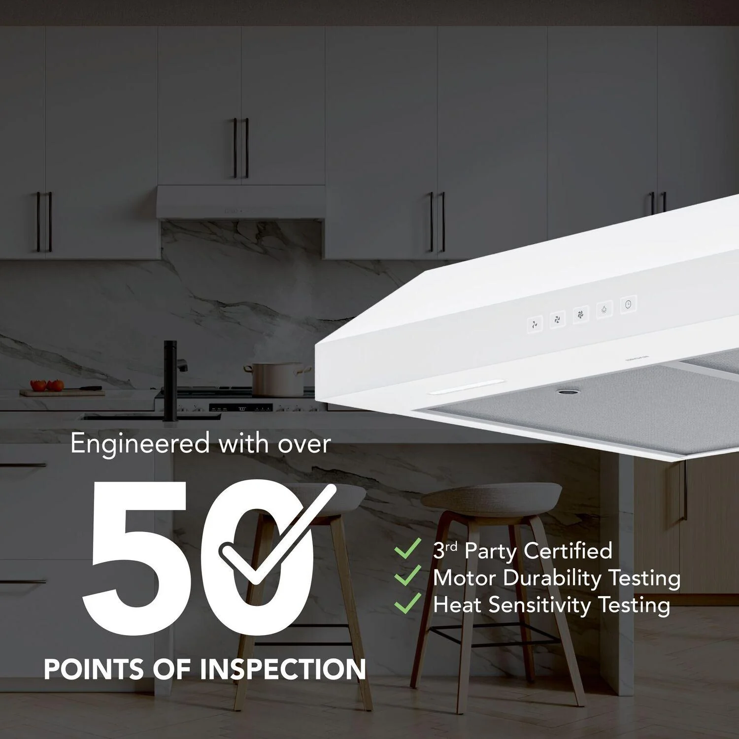GLA2303WW Broan-NuTone 30-Inch Under Cabinet Range Hood, ENERGY STAR, 350 Max Blower CFM, White - Image 10