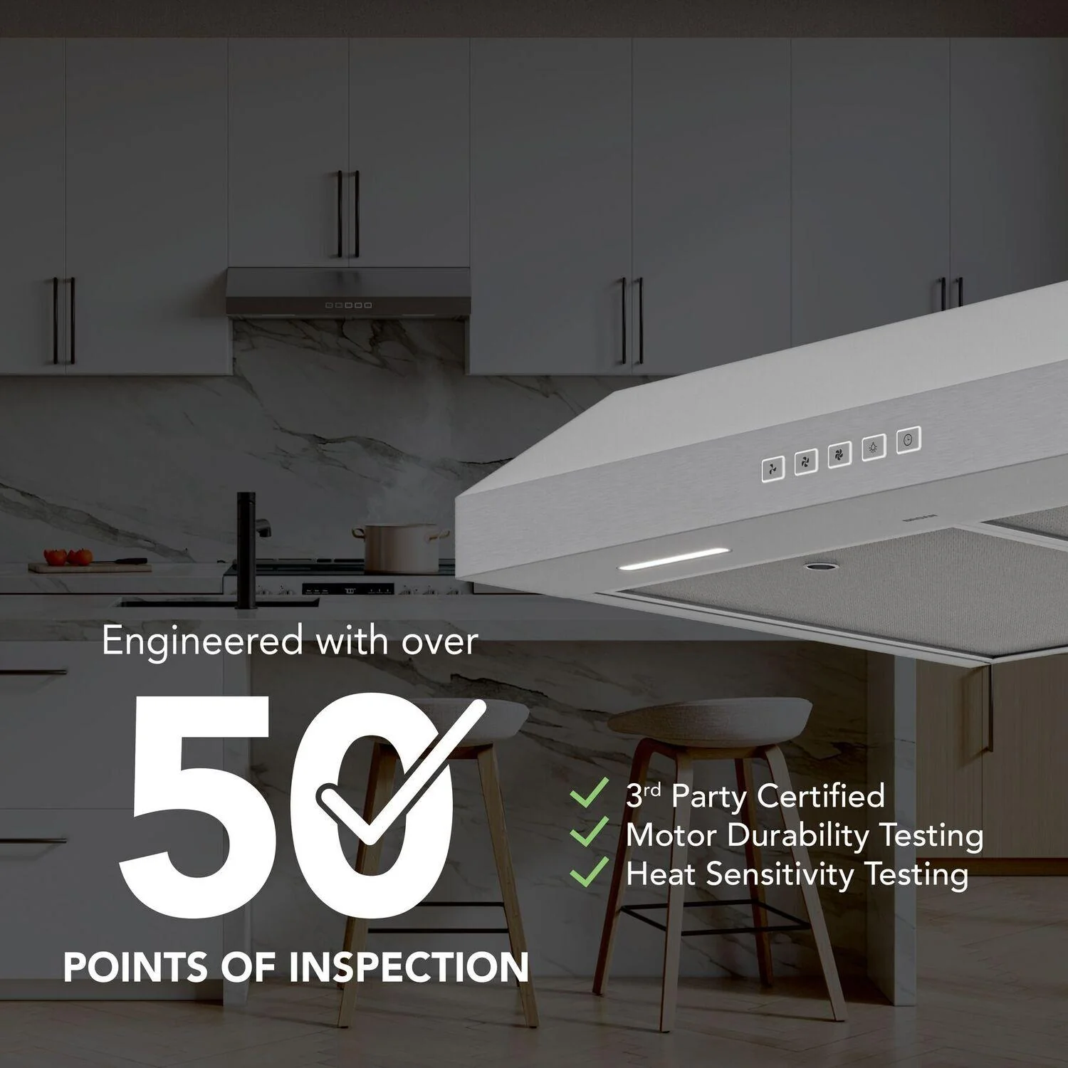 Broan GLA2363SS Glacier 36-Inch 350 MAX Blower CFM 1.5 Sones Stainless Range Hood - Image 5