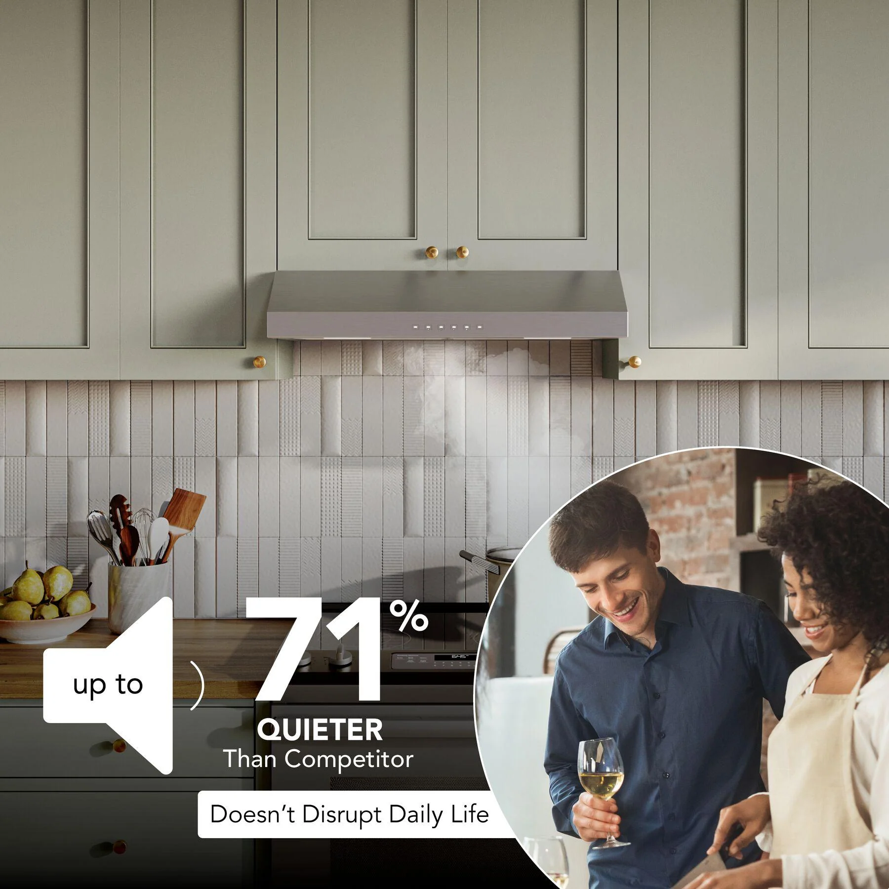 Broan GLA3304SS Glacier 30-Inch 490 MAX Blower CFM 1.1 Sones Stainless Range Hood - Image 4