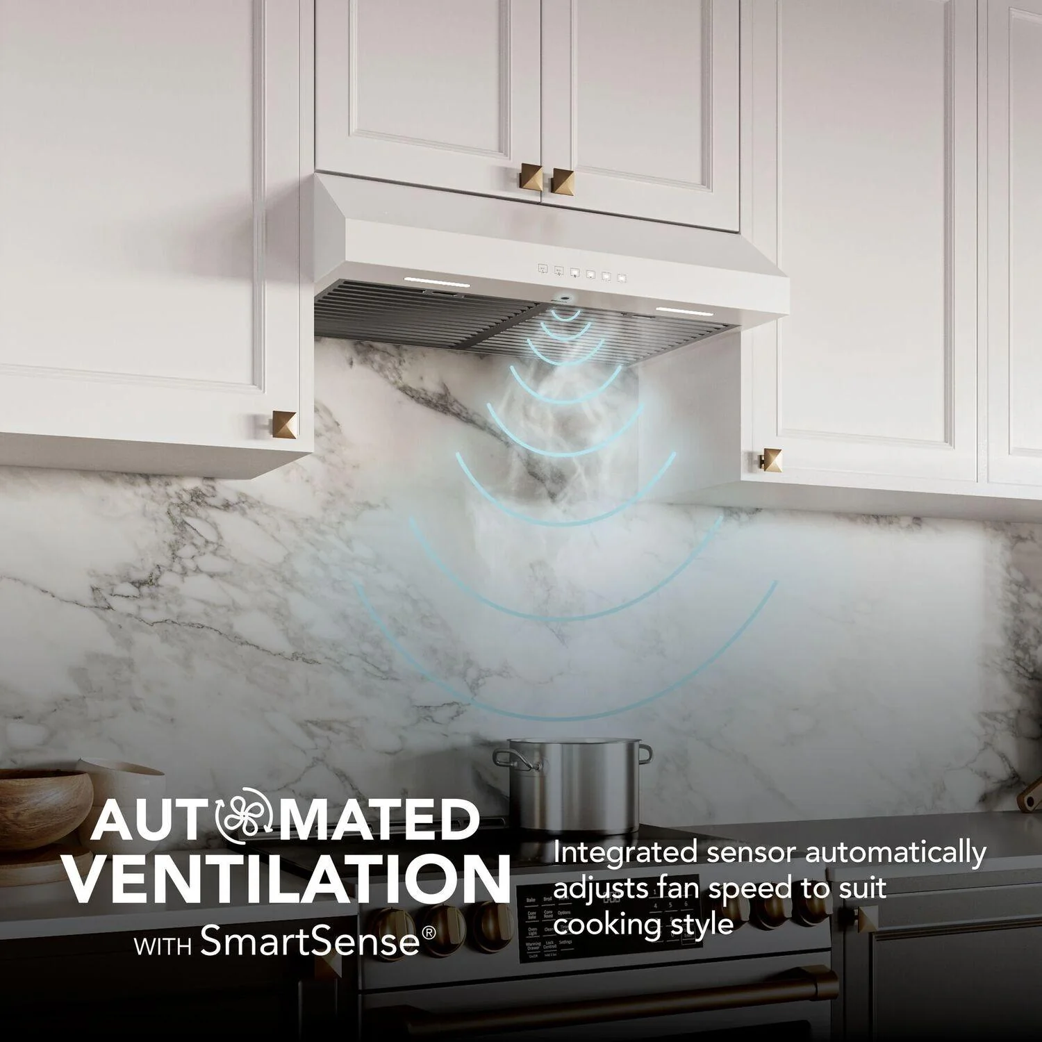 Broan GLA3304WW Glacier 30-Inch 490 MAX Blower CFM 1.0 Sones White Range Hood - Image 3
