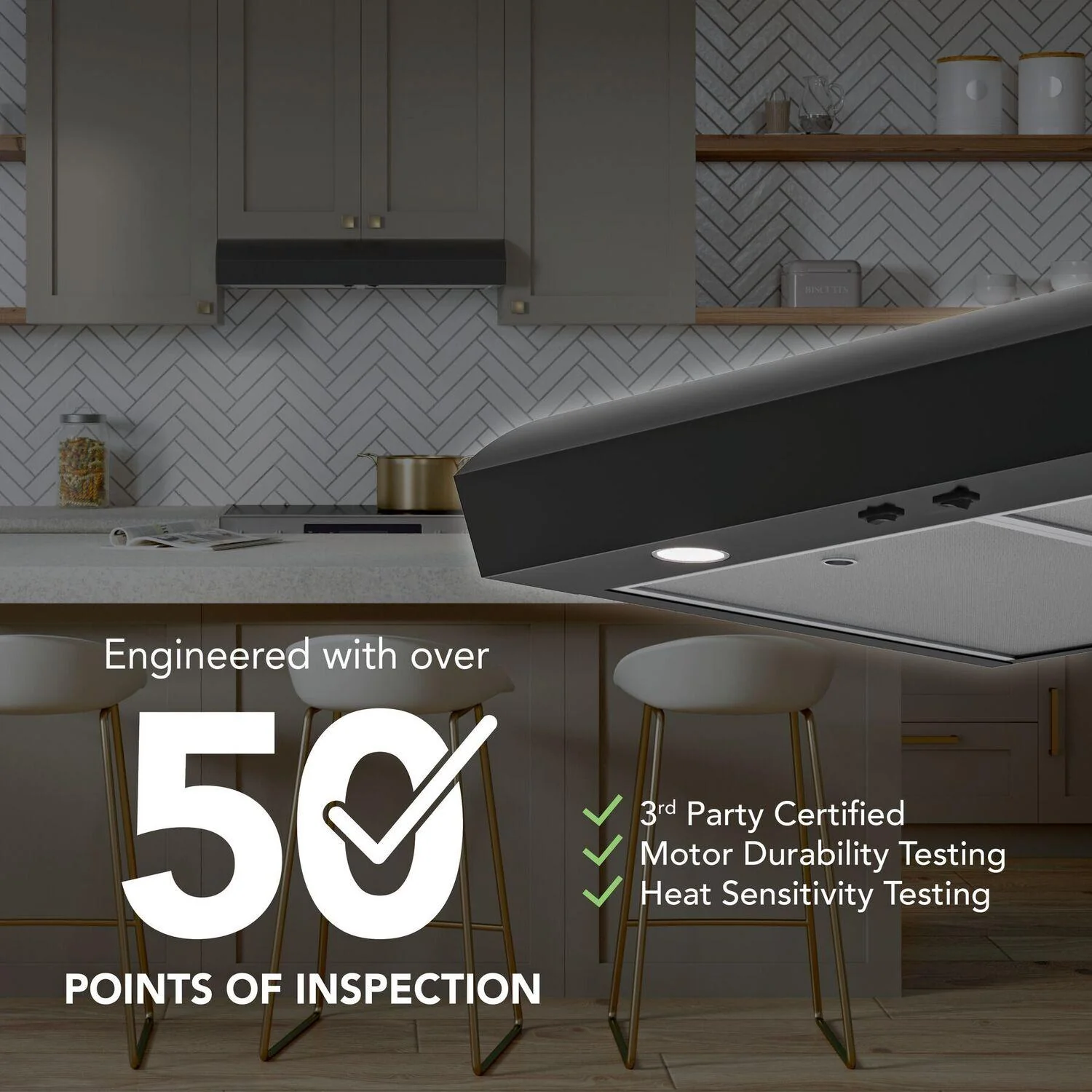 MTR1303BL Broan-NuTone 30-Inch Under Cabinet Range Hood, ENERGY STAR, 350 Max Blower CFM, Black - Image 5