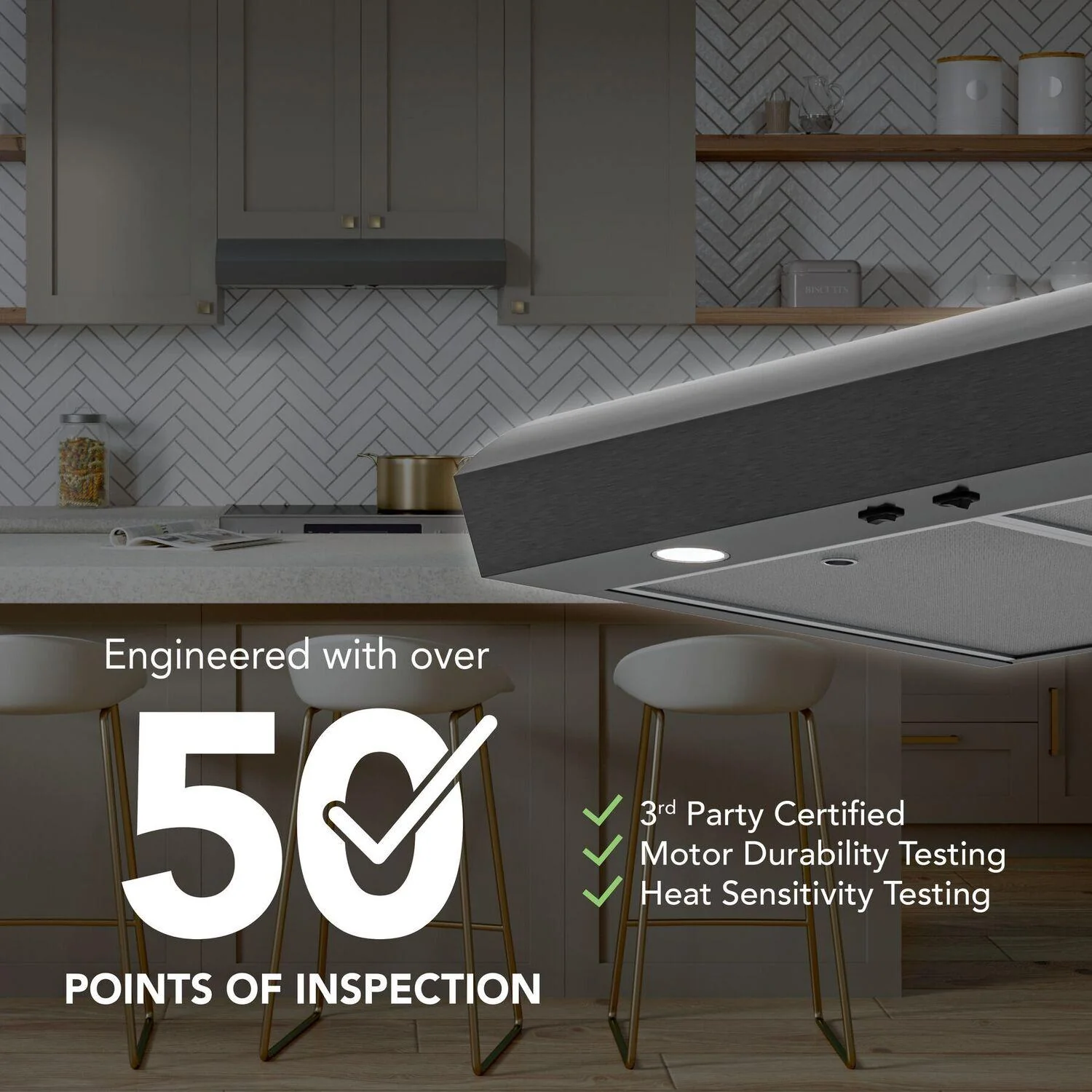 MTR1303BLS Broan-NuTone 30-Inch Under Cabinet Range Hood, ENERGY STAR, 350 Max Blower CFM, Black Stainless Steel - Image 5