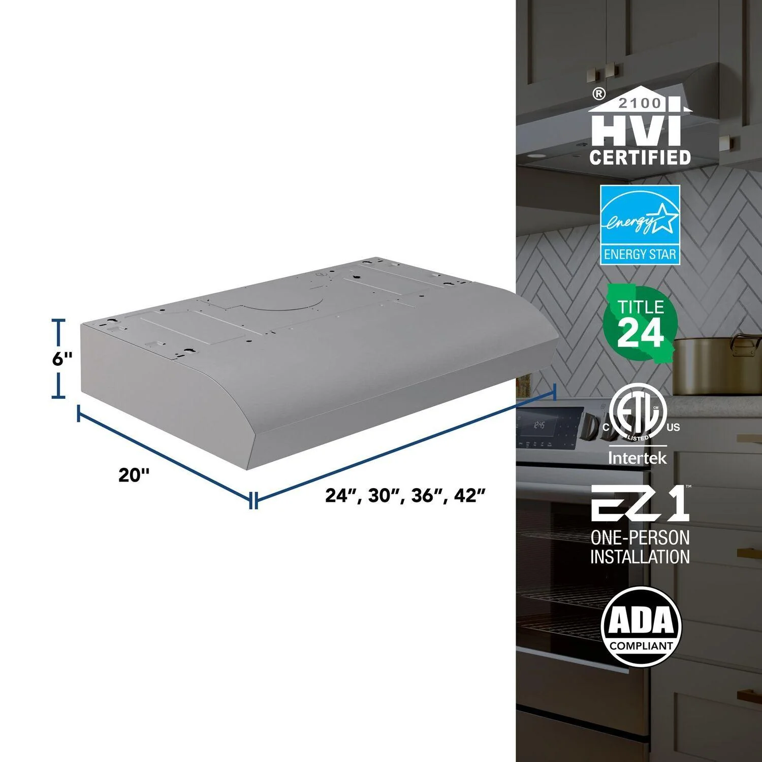 Broan MTR1363SS Mantra 36-Inch 350 MAX Blower CFM 1.5 Sones Stainless Steel Range Hood - Image 6