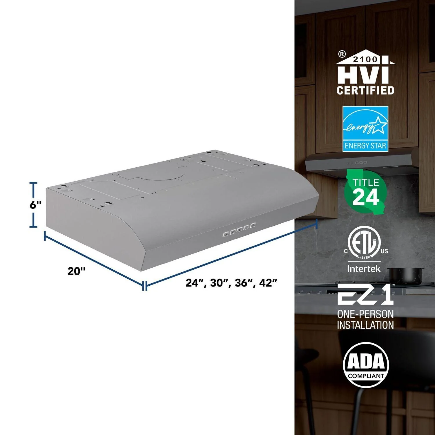 MTR2303SS Broan-NuTone 30-Inch Under Cabinet Range Hood, ENERGY STAR, 350 Max Blower CFM, Stainless Steel - Image 6