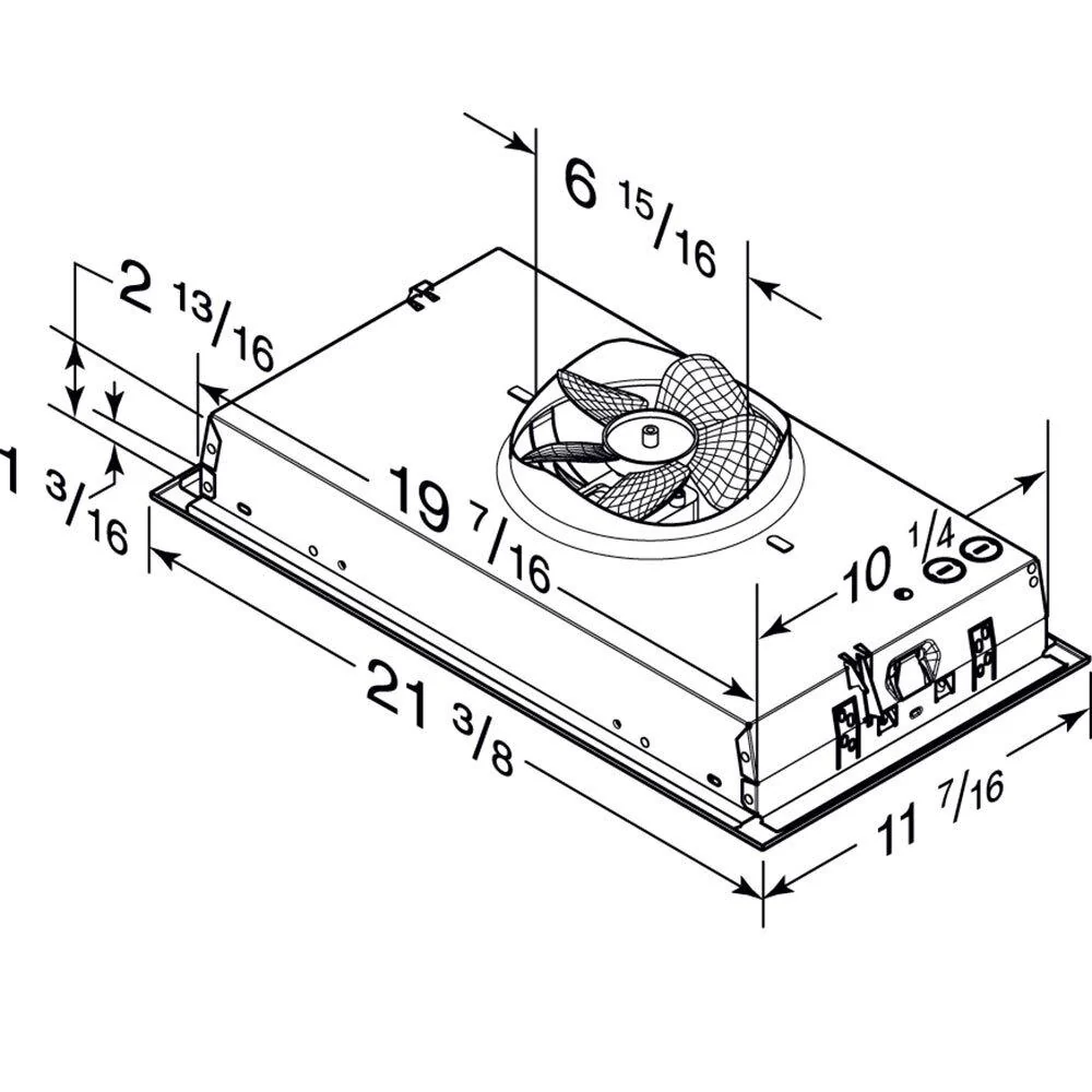 PM300SS Broan-NuTone 21-Inch Custom Range Hood Power Pack Insert w/ Easy Install System, 300 Max Blower CFM, Stainless Steel - Image 6