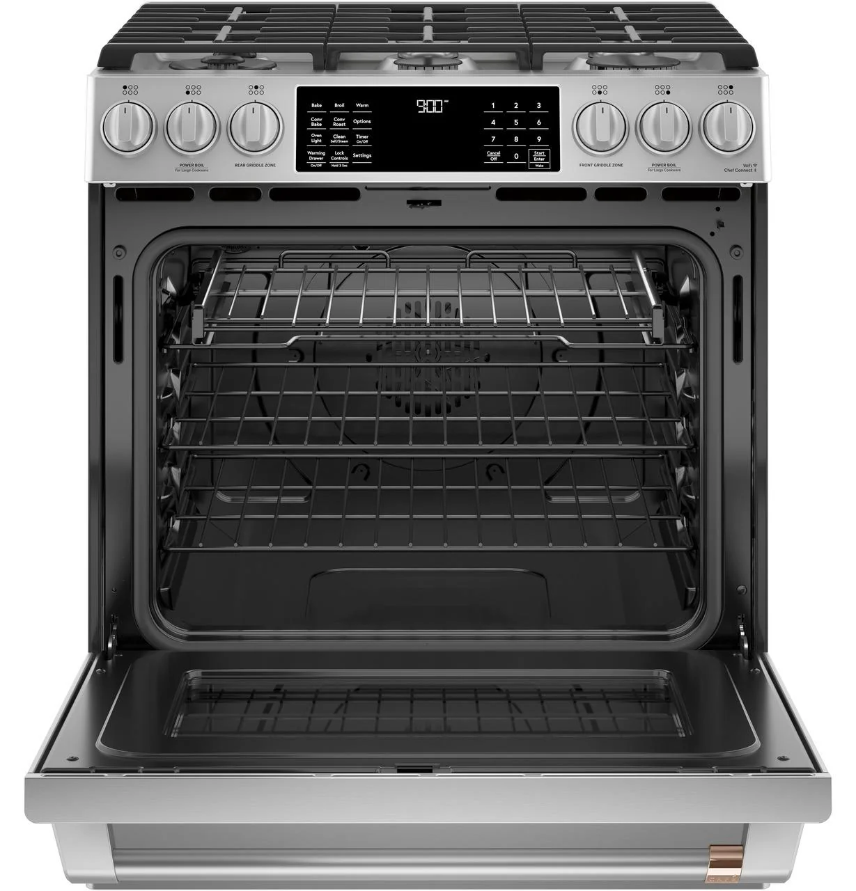 Cafe C2S900P2MS1 CAF(EBACK)™ 30" Smart Slide-In, Front-Control, Dual-Fuel Range with Warming Drawer - Image 4