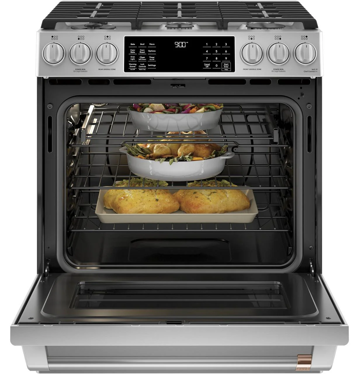 Cafe C2S900P2MS1 CAF(EBACK)™ 30" Smart Slide-In, Front-Control, Dual-Fuel Range with Warming Drawer - Image 5