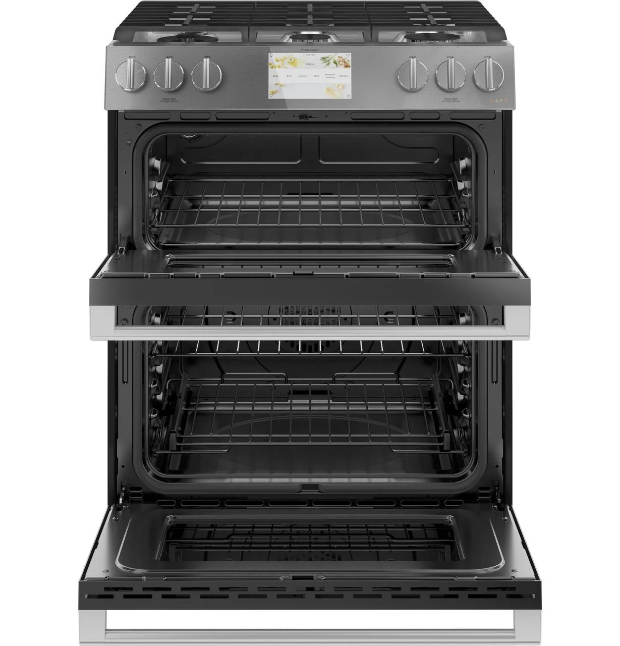 Caf(eback)™ 30" Smart Slide-In, Front-Control, Dual-Fuel, Double-Oven Range with Convection in Platinum Glass - Image 5