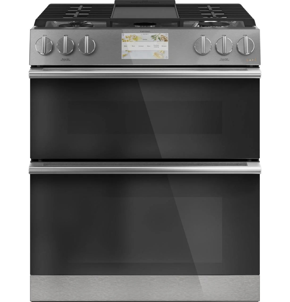 Caf(eback)™ 30" Smart Slide-In, Front-Control, Dual-Fuel, Double-Oven Range with Convection in Platinum Glass - Image 9