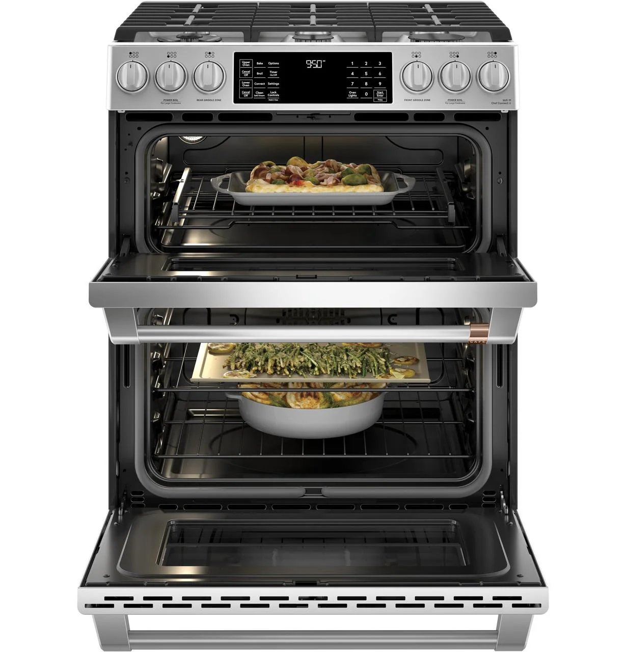 Cafe C2S950P2MS1 CAF(EBACK)™ 30" Smart Slide-In, Front-Control, Dual-Fuel, Double-Oven Range with Convection - Image 3