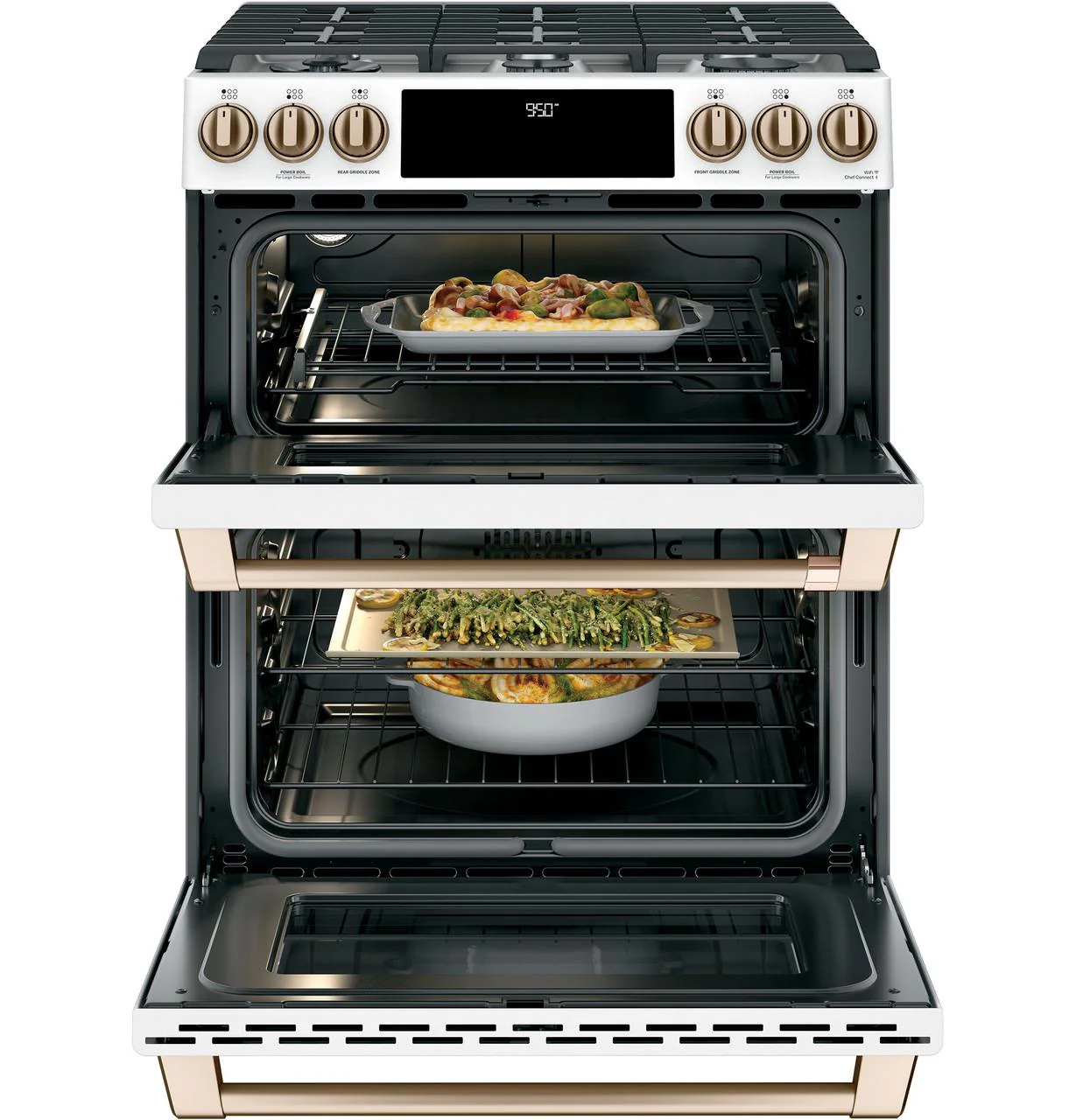 Cafe C2S950P4MW2 CAF(EBACK)™ 30" Smart Slide-In, Front-Control, Dual-Fuel, Double-Oven Range with Convection - Image 4