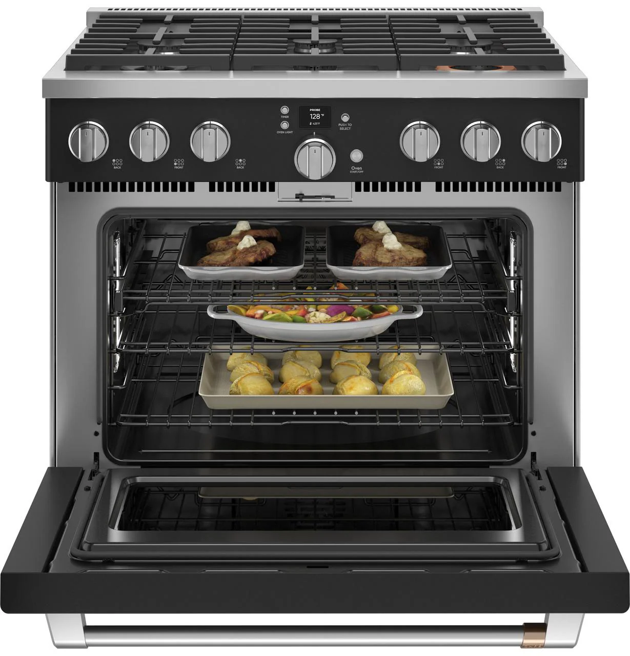 Cafe C2Y366P3TD1 CAF(EBACK)™ 36" Smart Dual-Fuel Commercial-Style Range with 6 Burners (Natural Gas) - Image 4