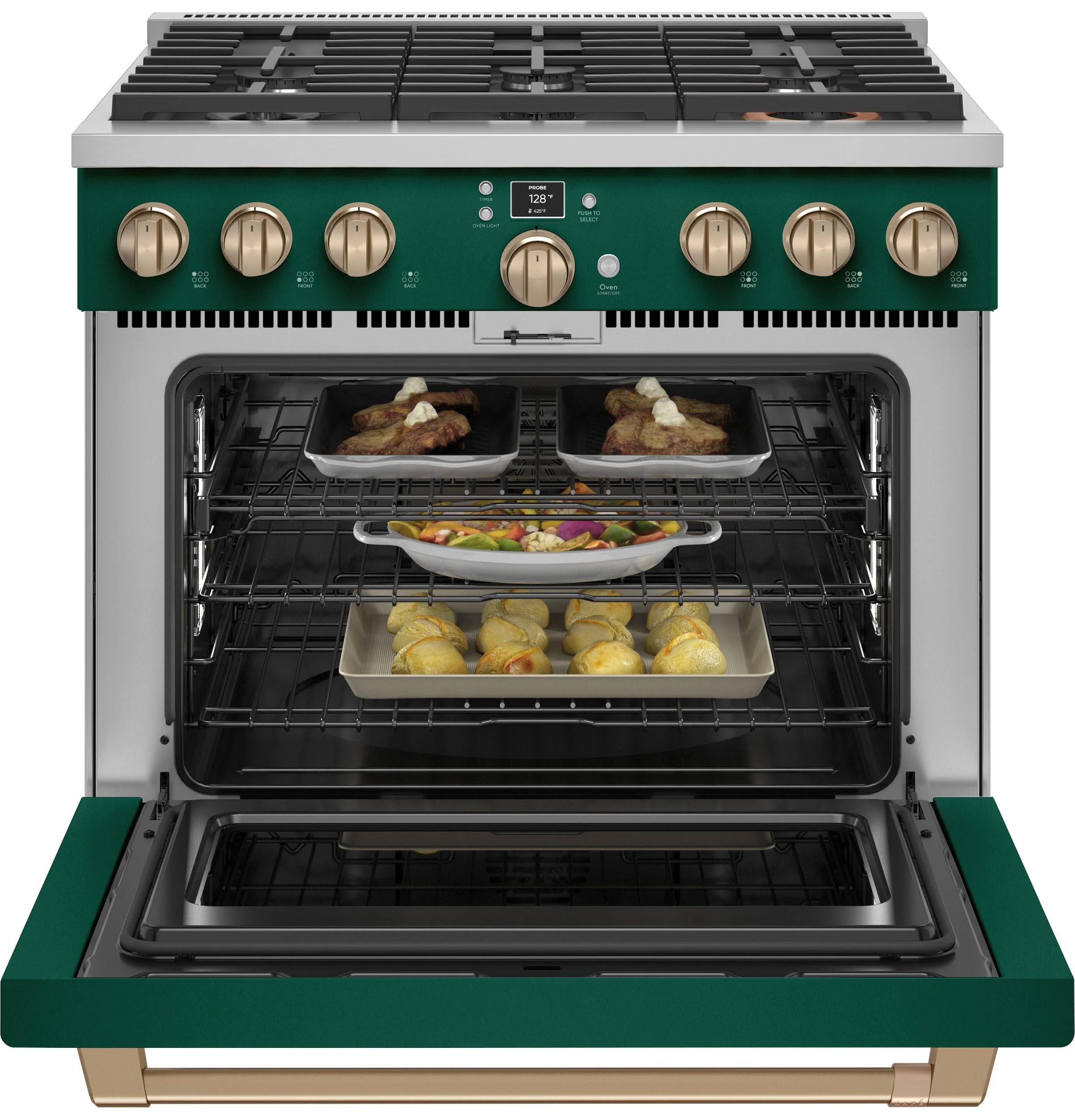 Cafe C2Y366P5TG2 Caf(eback)™ 36" Smart Dual-Fuel Commercial-Style Range with 6 Burners (Natural Gas) - Image 3