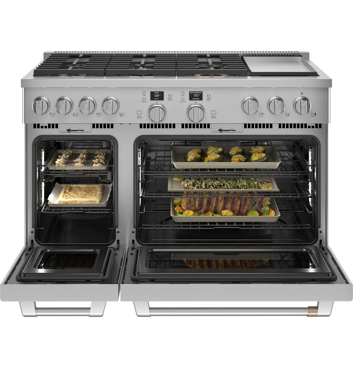 Cafe C2Y486P2TS1 CAF(EBACK)™ 48" Smart Dual-Fuel Commercial-Style Range with 6 Burners and Griddle (Natural Gas) - Image 8