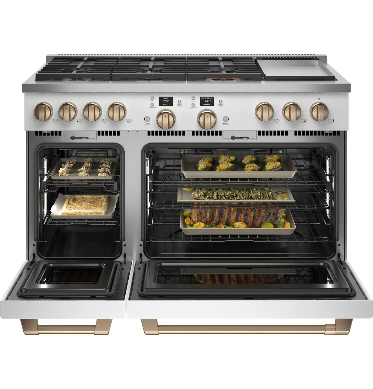 Cafe C2Y486P4TW2 CAF(EBACK)™ 48" Smart Dual-Fuel Commercial-Style Range with 6 Burners and Griddle (Natural Gas) - Image 4