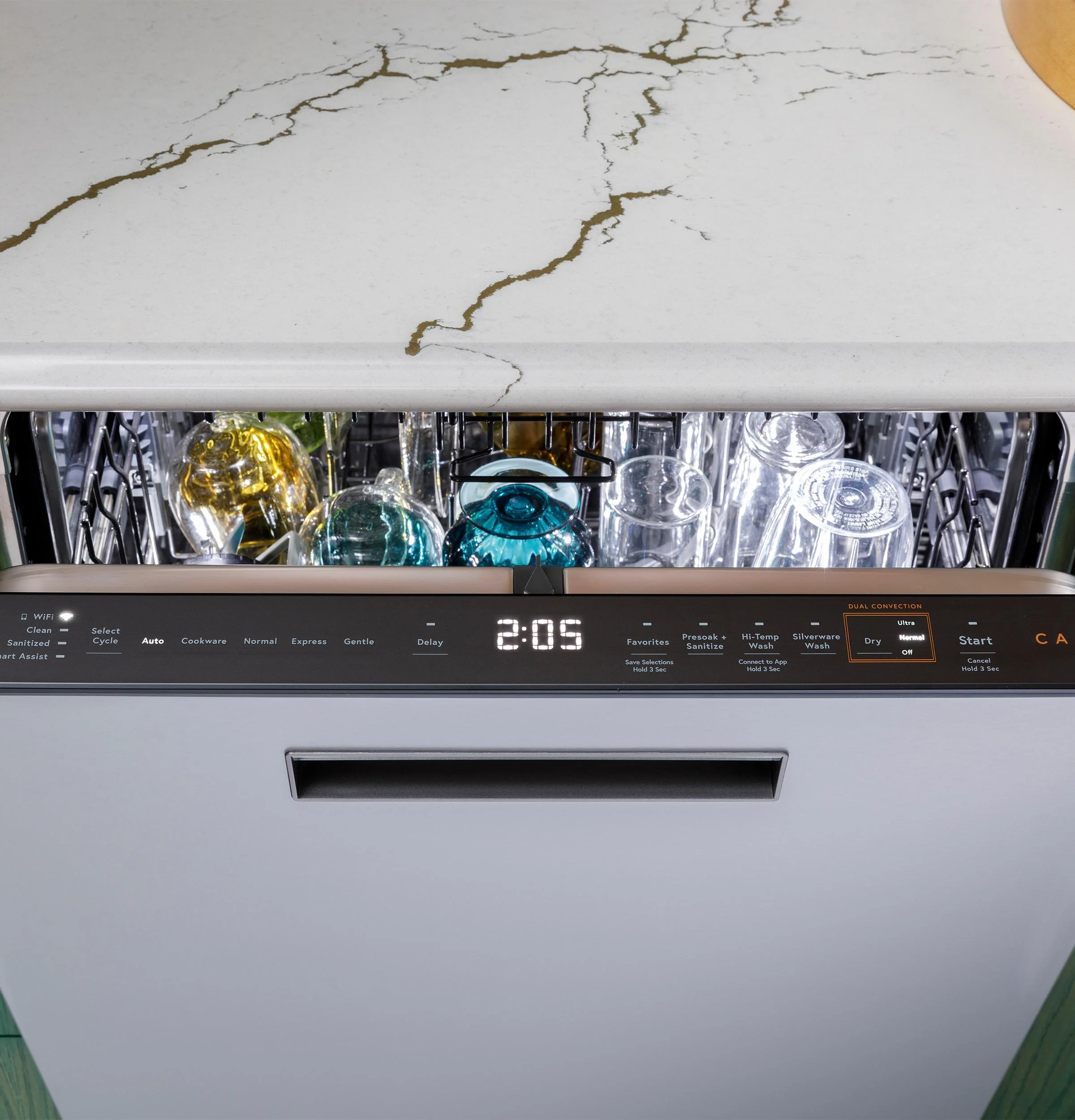 Cafe CDP888M5VS5 CAF(EBACK)™ CustomFit ENERGY STAR Stainless Interior Smart Dishwasher with Ultra Wash Top Rack and LED Lights, 39 dBA in Platinum Glass - Image 20