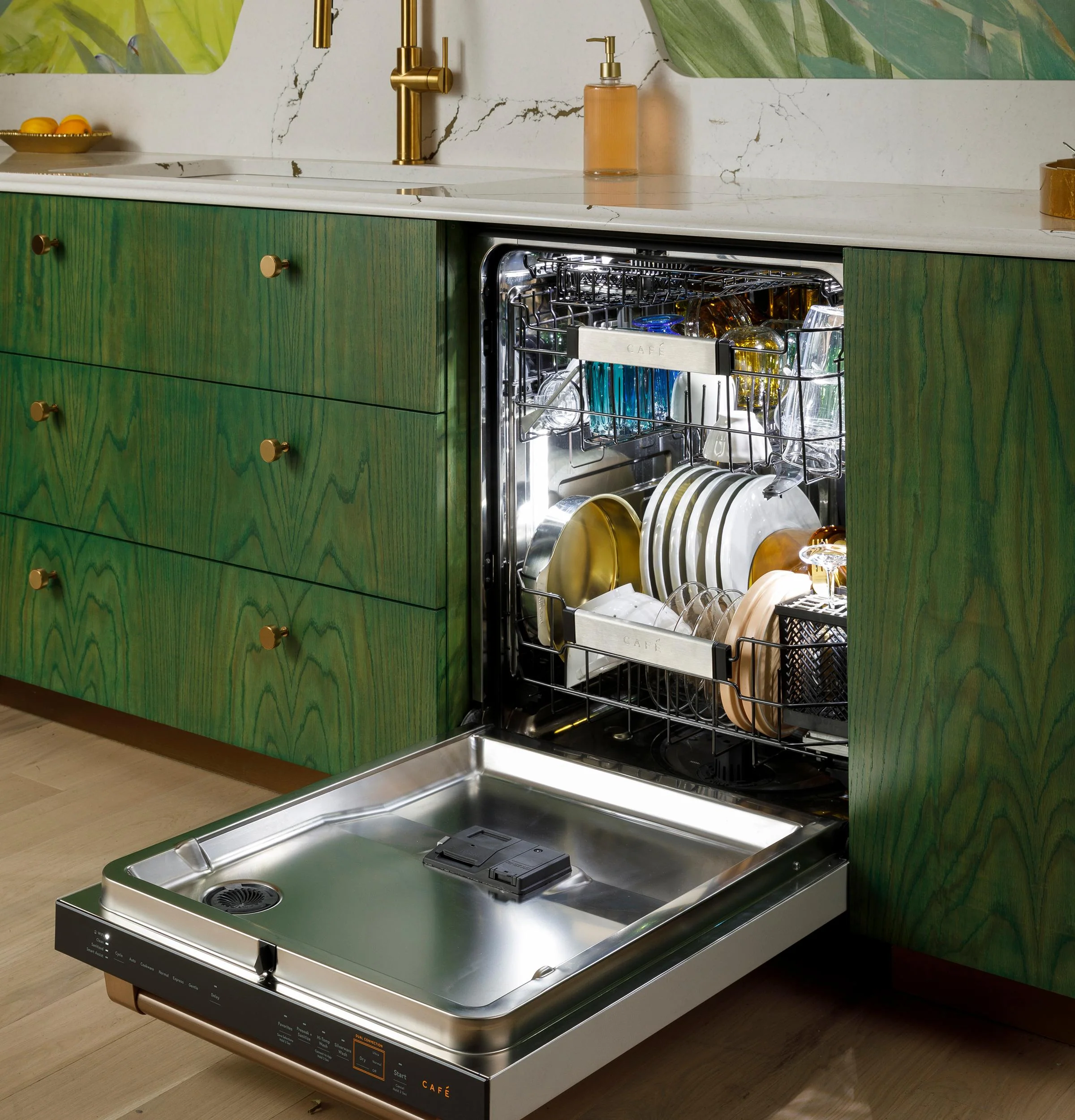 Cafe CDP888M5VS5 CAF(EBACK)™ CustomFit ENERGY STAR Stainless Interior Smart Dishwasher with Ultra Wash Top Rack and LED Lights, 39 dBA in Platinum Glass - Image 29