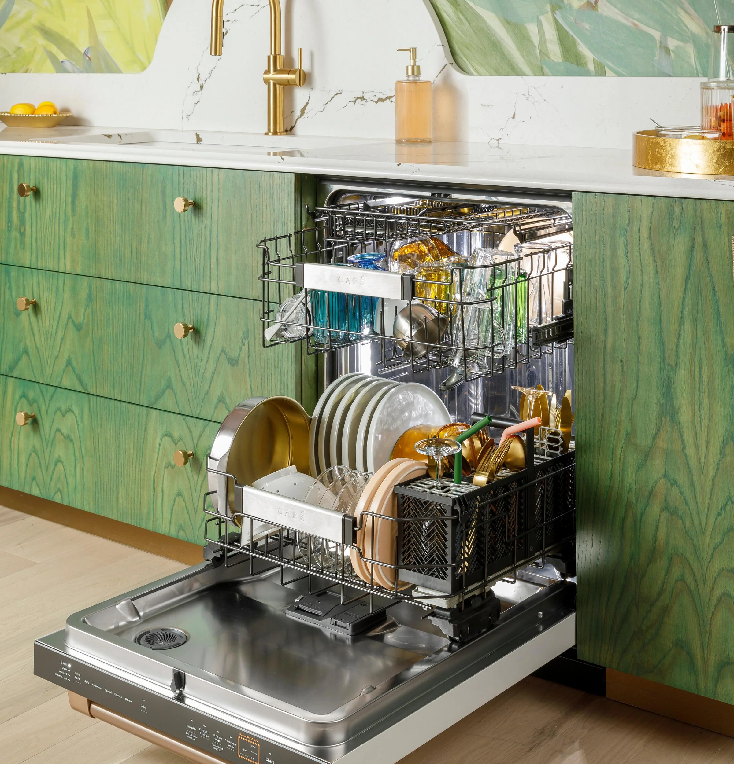 Cafe CDP888M5VS5 CAF(EBACK)™ CustomFit ENERGY STAR Stainless Interior Smart Dishwasher with Ultra Wash Top Rack and LED Lights, 39 dBA in Platinum Glass - Image 7