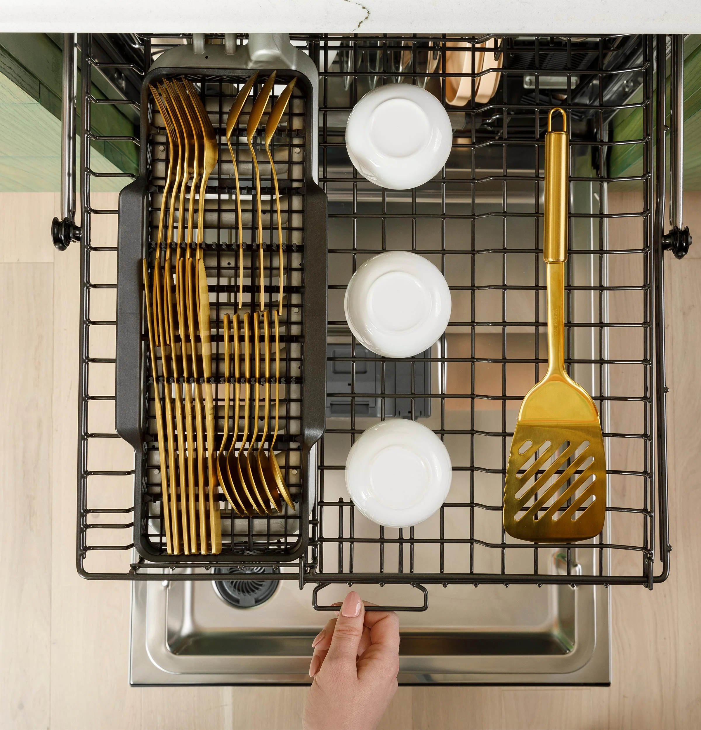 Cafe CDT888P2VS1 CAF(EBACK)™ CustomFit ENERGY STAR Stainless Interior Smart Dishwasher with Ultra Wash Top Rack and Dual Convection Ultra Dry, LED Lights, 39 dBA - Image 25