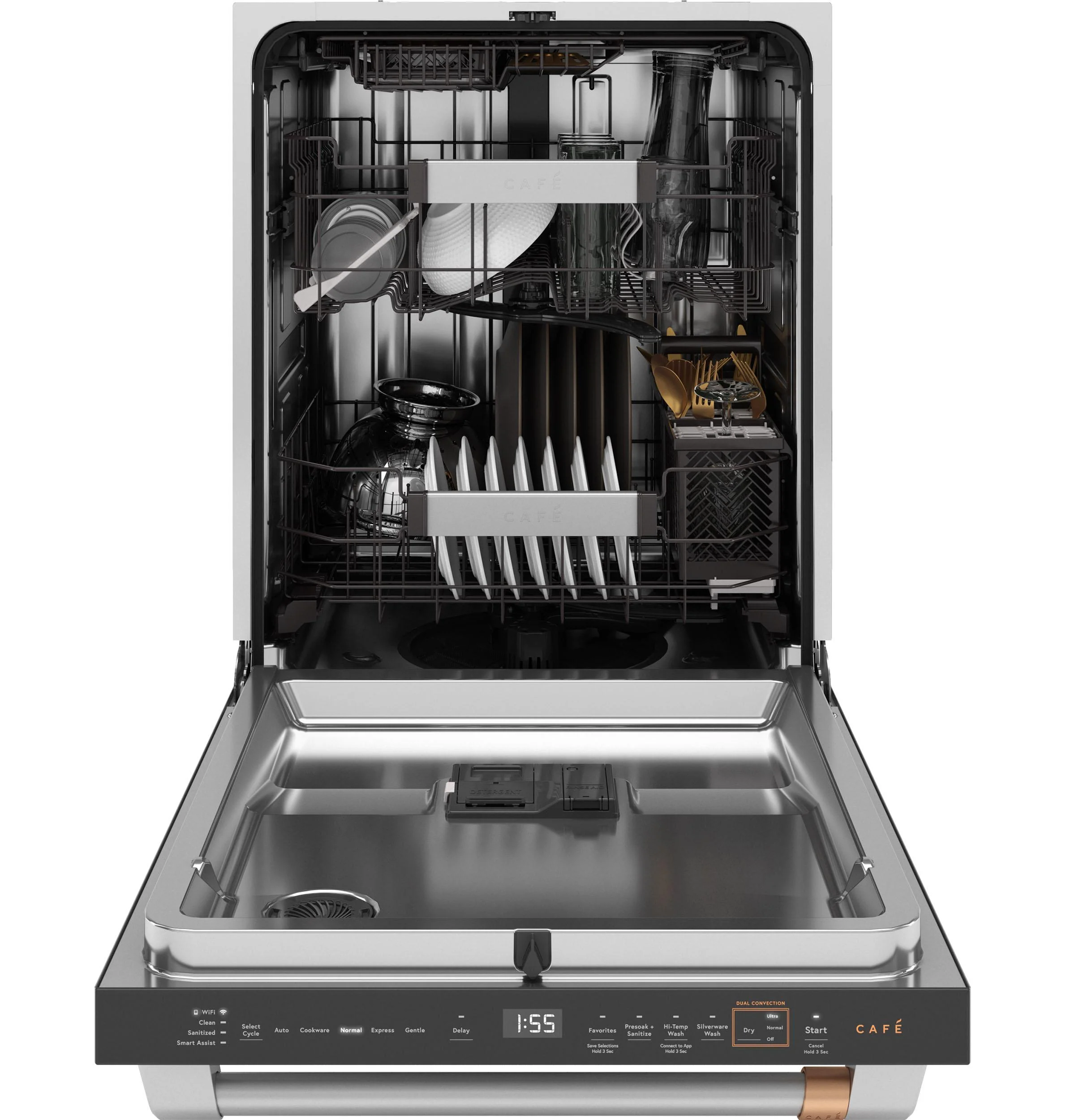 Cafe CDT888P2VS1 CAF(EBACK)™ CustomFit ENERGY STAR Stainless Interior Smart Dishwasher with Ultra Wash Top Rack and Dual Convection Ultra Dry, LED Lights, 39 dBA - Image 3