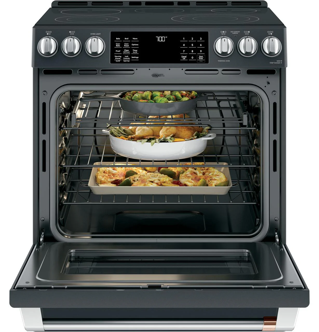 Cafe CES700P3MD1 CAF(EBACK)™ 30" Smart Slide-In, Front-Control, Radiant and Convection Range - Image 6