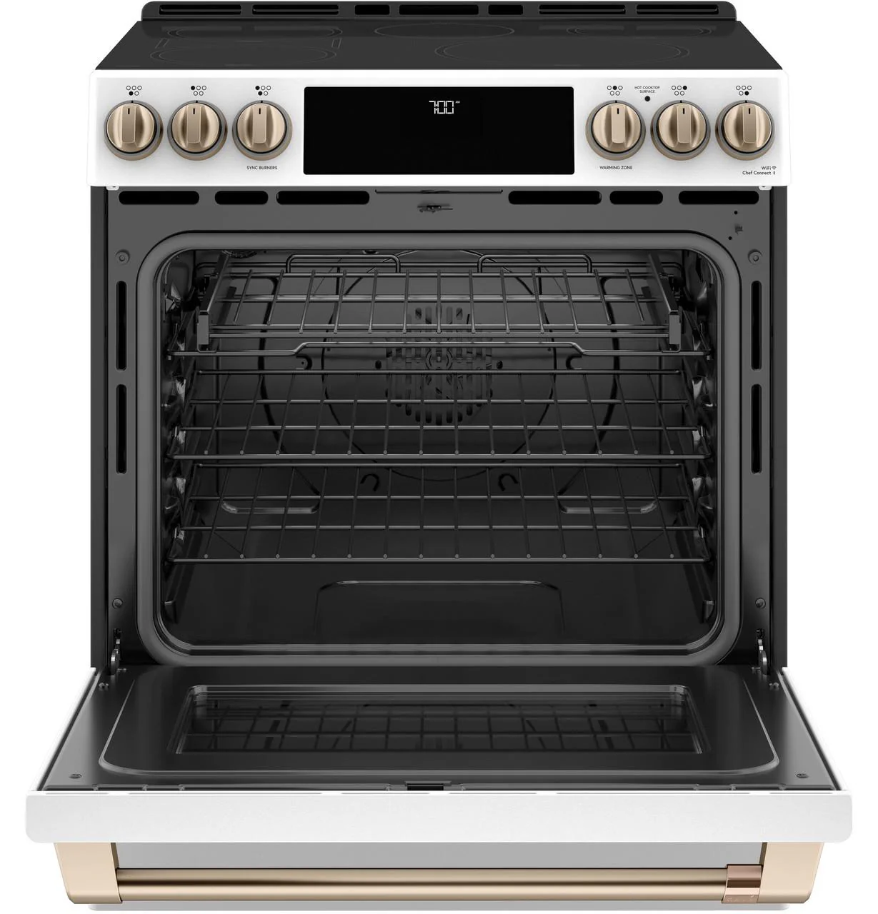 Cafe CES700P4MW2 CAF(EBACK)™ 30" Smart Slide-In, Front-Control, Radiant and Convection Range - Image 2