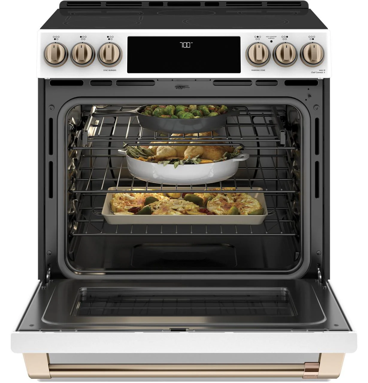 Cafe CES700P4MW2 CAF(EBACK)™ 30" Smart Slide-In, Front-Control, Radiant and Convection Range - Image 3